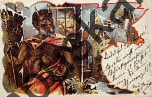 Krampus Teufel Devil Ansichtskarte Grußkarte Krampuskarte Austria 哈施塔特 picture postcard 魔鬼 奥地利 Nikolaus Satan Percht Perchtenlauf Brauchtum