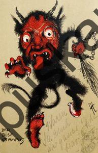 Krampus Teufel Devil Ansichtskarte Grußkarte Krampuskarte Austria 哈施塔特 picture postcard 魔鬼 奥地利 Nikolaus Satan Percht Perchtenlauf Brauchtum