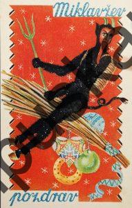 Krampus Teufel Devil Ansichtskarte Grußkarte Krampuskarte Austria 哈施塔特 picture postcard 魔鬼 奥地利 Nikolaus Satan Percht Perchtenlauf Brauchtum