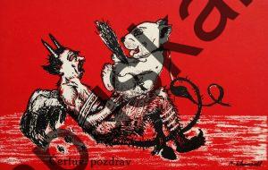Krampus Teufel Devil Ansichtskarte Grußkarte Krampuskarte Austria 哈施塔特 picture postcard 魔鬼 奥地利 bulldogge hund dackel schäferhund dogge