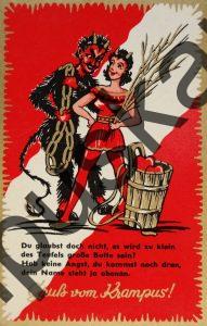 Krampus Teufel Devil Ansichtskarte Grußkarte Krampuskarte Austria 哈施塔特 picture postcard 魔鬼 奥地利