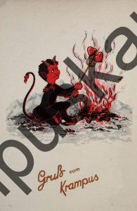 Krampus Teufel Devil Ansichtskarte Grußkarte Krampuskarte Austria 哈施塔特 picture postcard 魔鬼 奥地利 Nikolaus Satan Percht Perchtenlauf Brauchtum