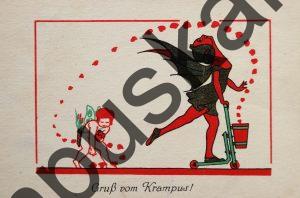 Krampus Teufel Devil Ansichtskarte Grußkarte Krampuskarte Austria 哈施塔特 picture postcard 魔鬼 奥地利 Nikolaus Satan Percht Perchtenlauf Brauchtum