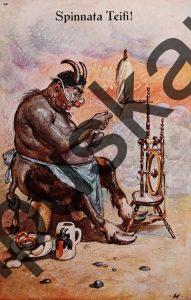 Krampus Teufel Devil Ansichtskarte Grußkarte Krampuskarte Austria 哈施塔特 picture postcard 魔鬼 奥地利 Nikolaus Satan Percht Perchtenlauf Brauchtum