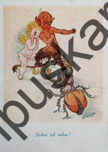 Krampus Teufel Devil Ansichtskarte Grußkarte Krampuskarte Austria 哈施塔特 picture postcard 魔鬼 奥地利 Nikolaus Satan Percht Perchtenlauf Brauchtum