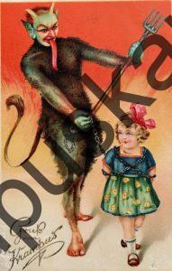 Krampus mit Mädchen