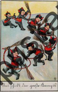 Krampus Teufel Devil Ansichtskarte Grußkarte Krampuskarte Austria 哈施塔特 picture postcard 魔鬼 奥地利