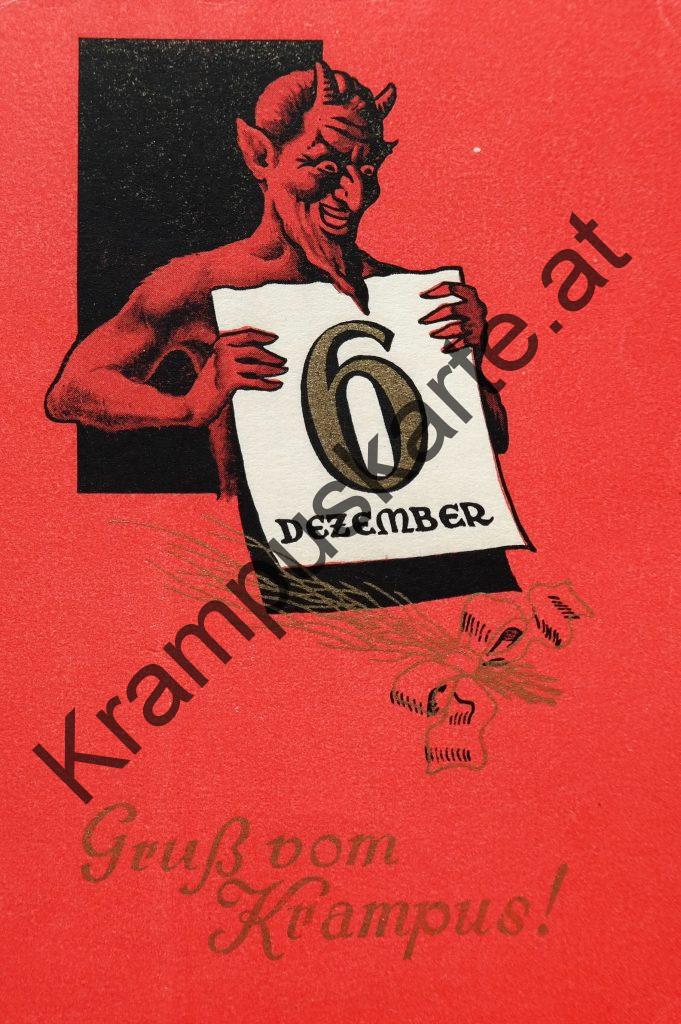Krampus Teufel Devil Ansichtskarte Grußkarte Krampuskarte Austria 哈施塔特 picture postcard 魔鬼 奥地利 Nikolaus Satan Percht Perchtenlauf Brauchtum