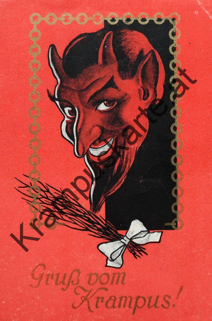 Krampus Teufel Devil Ansichtskarte Grußkarte Krampuskarte Austria 哈施塔特 picture postcard 魔鬼 奥地利 Nikolaus Satan Percht Perchtenlauf Brauchtum
