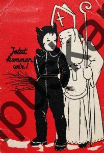 Krampus Teufel Devil Ansichtskarte Grußkarte Krampuskarte Austria 哈施塔特 picture postcard 魔鬼 奥地利