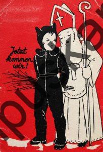 Krampus Teufel Devil Ansichtskarte Grußkarte Krampuskarte Austria 哈施塔特 picture postcard 魔鬼 奥地利