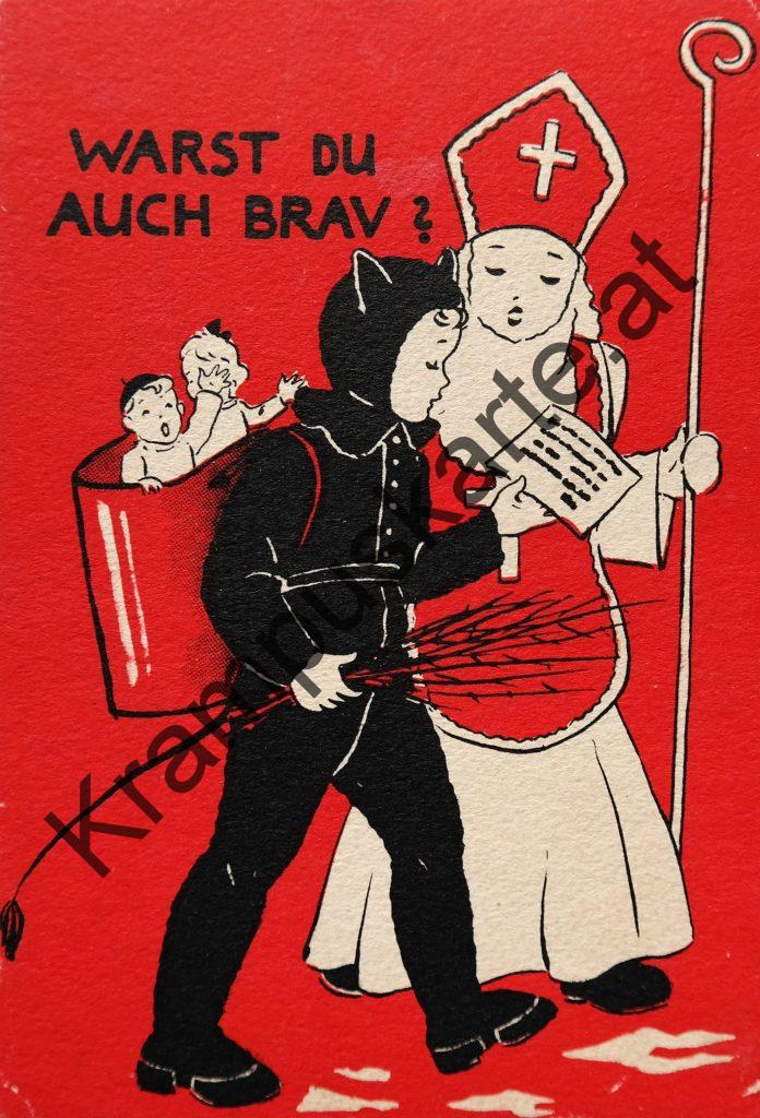 Krampus Teufel Devil Ansichtskarte Grußkarte Krampuskarte Austria 哈施塔特 picture postcard 魔鬼 奥地利