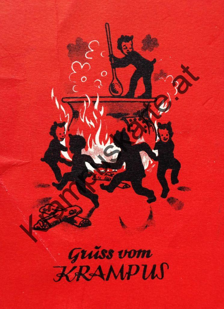 Krampus Teufel Devil Ansichtskarte Grußkarte Krampuskarte Austria 哈施塔特 picture postcard 魔鬼 奥地利 Nikolaus Satan Percht Perchtenlauf Brauchtum