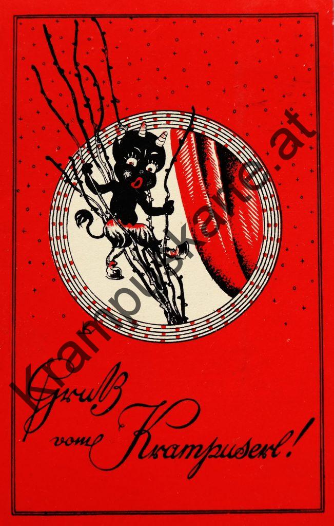 Krampus Teufel Devil Ansichtskarte Grußkarte Krampuskarte Austria 哈施塔特 picture postcard 魔鬼 奥地利 Nikolaus Satan Percht Perchtenlauf Brauchtum