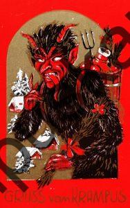 Krampus Teufel Devil Ansichtskarte Grußkarte Krampuskarte Austria 哈施塔特 picture postcard 魔鬼 奥地利 Nikolaus Satan Percht Perchtenlauf Brauchtum