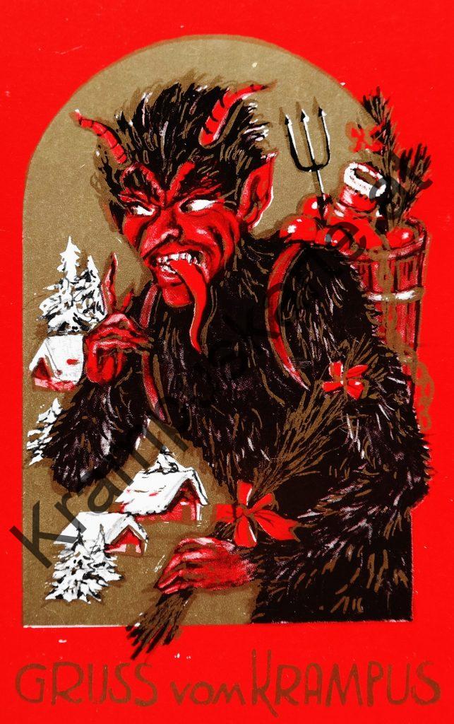 Krampus Teufel Devil Ansichtskarte Grußkarte Krampuskarte Austria 哈施塔特 picture postcard 魔鬼 奥地利 Nikolaus Satan Percht Perchtenlauf Brauchtum