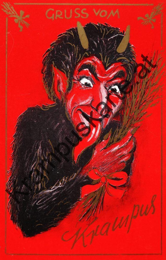 Krampus Teufel Devil Ansichtskarte Grußkarte Krampuskarte Austria 哈施塔特 picture postcard 魔鬼 奥地利 Nikolaus Satan Percht Perchtenlauf Brauchtum