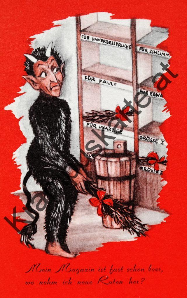 Krampus Teufel Devil Ansichtskarte Grußkarte Krampuskarte Austria 哈施塔特 picture postcard 魔鬼 奥地利 Nikolaus Satan Percht Perchtenlauf Brauchtum