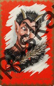 Krampus Teufel Devil Ansichtskarte Grußkarte Krampuskarte Austria 哈施塔特 picture postcard 魔鬼 奥地利 Nikolaus Satan Percht Perchtenlauf Brauchtum