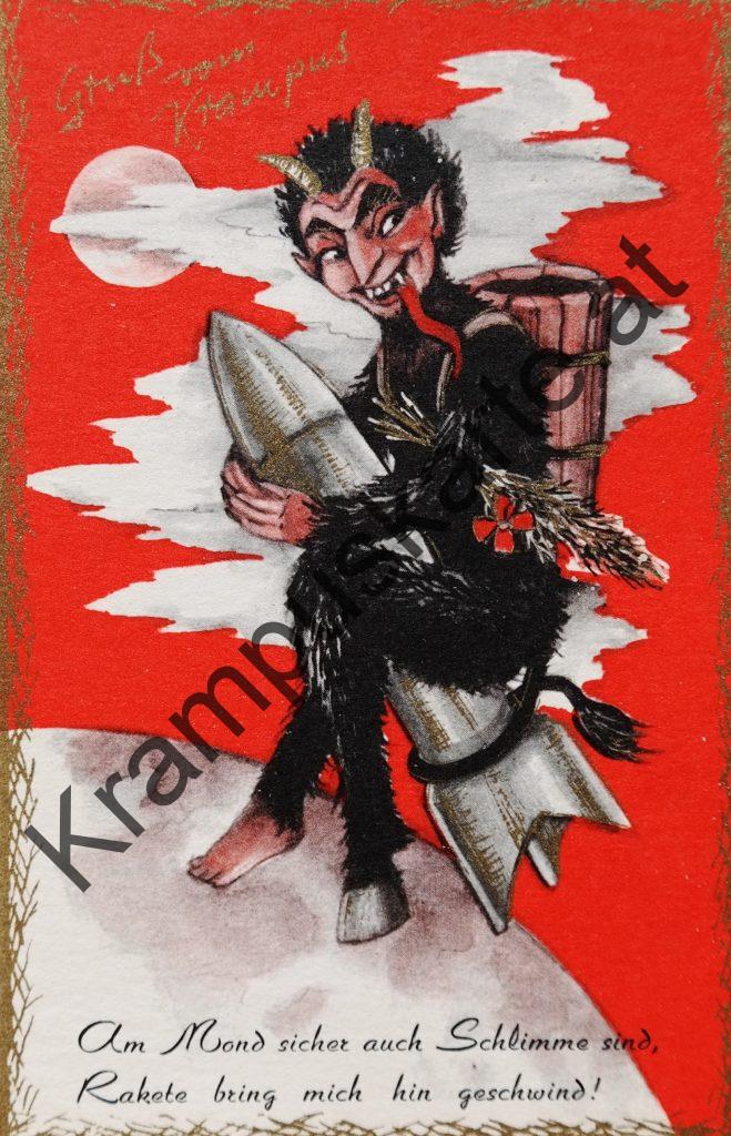 Krampus Teufel Devil Ansichtskarte Grußkarte Krampuskarte Austria 哈施塔特 picture postcard 魔鬼 奥地利 Nikolaus Satan Percht Perchtenlauf Brauchtum