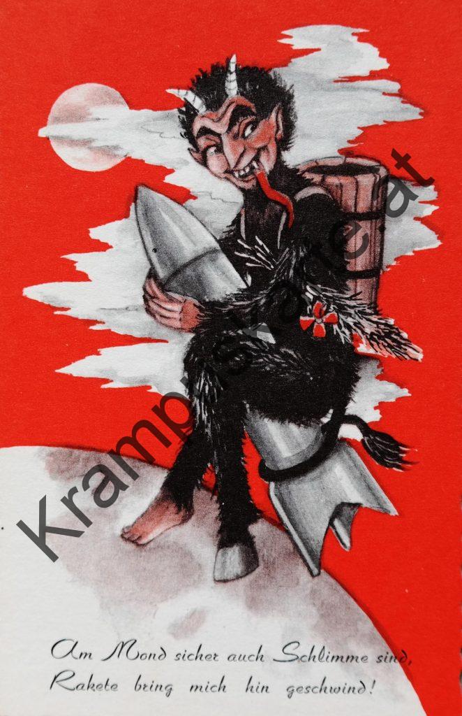 Krampus Teufel Devil Ansichtskarte Grußkarte Krampuskarte Austria 哈施塔特 picture postcard 魔鬼 奥地利 Nikolaus Satan Percht Perchtenlauf Brauchtum