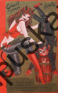 Krampus Teufel Devil Ansichtskarte Grußkarte Krampuskarte Austria 哈施塔特 picture postcard 魔鬼 奥地利 erotik xxx