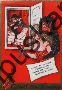 Krampus Teufel Devil Ansichtskarte Grußkarte Krampuskarte Austria 哈施塔特 picture postcard 魔鬼 奥地利 erotik xxx