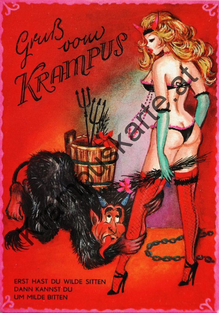 Krampus Teufel Devil Ansichtskarte Grußkarte Krampuskarte Austria 哈施塔特 picture postcard 魔鬼 奥地利 erotik xxx