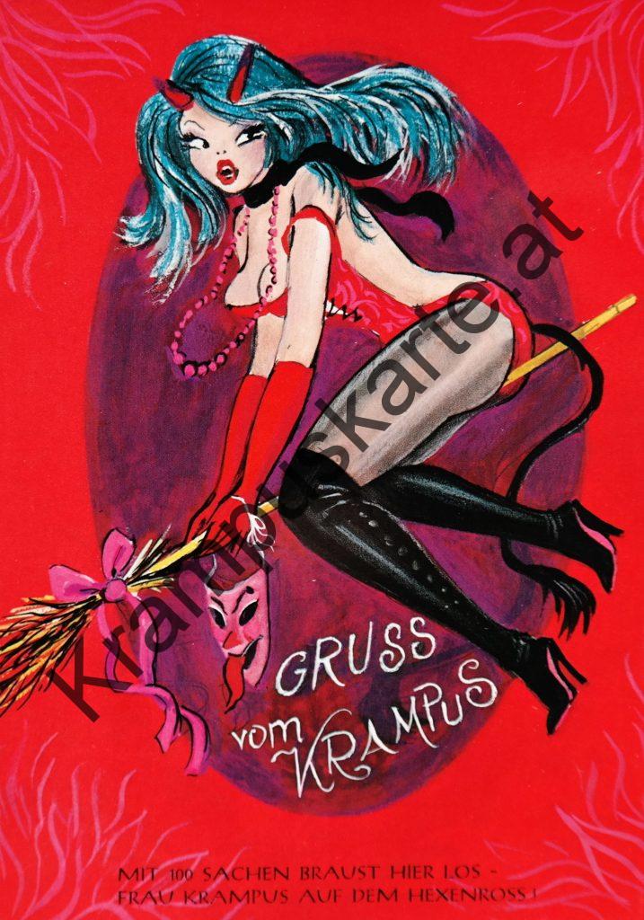 Krampus Teufel Devil Ansichtskarte Grußkarte Krampuskarte Austria 哈施塔特 picture postcard 魔鬼 奥地利 erotik xxx