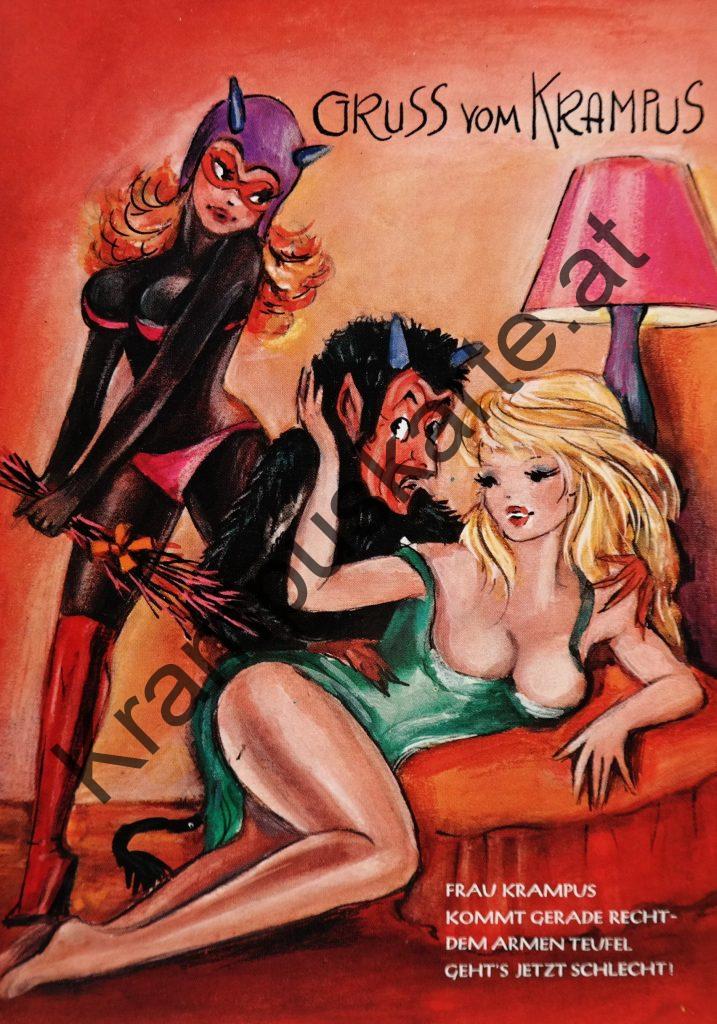 Krampus Teufel Devil Ansichtskarte Grußkarte Krampuskarte Austria 哈施塔特 picture postcard 魔鬼 奥地利 erotik xxx