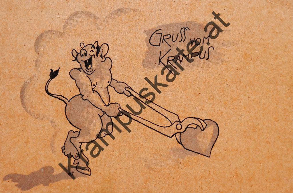 Krampus Teufel Devil Ansichtskarte Grußkarte Krampuskarte Austria 哈施塔特 picture postcard 魔鬼 奥地利 Nikolaus Satan Percht Perchtenlauf Brauchtum