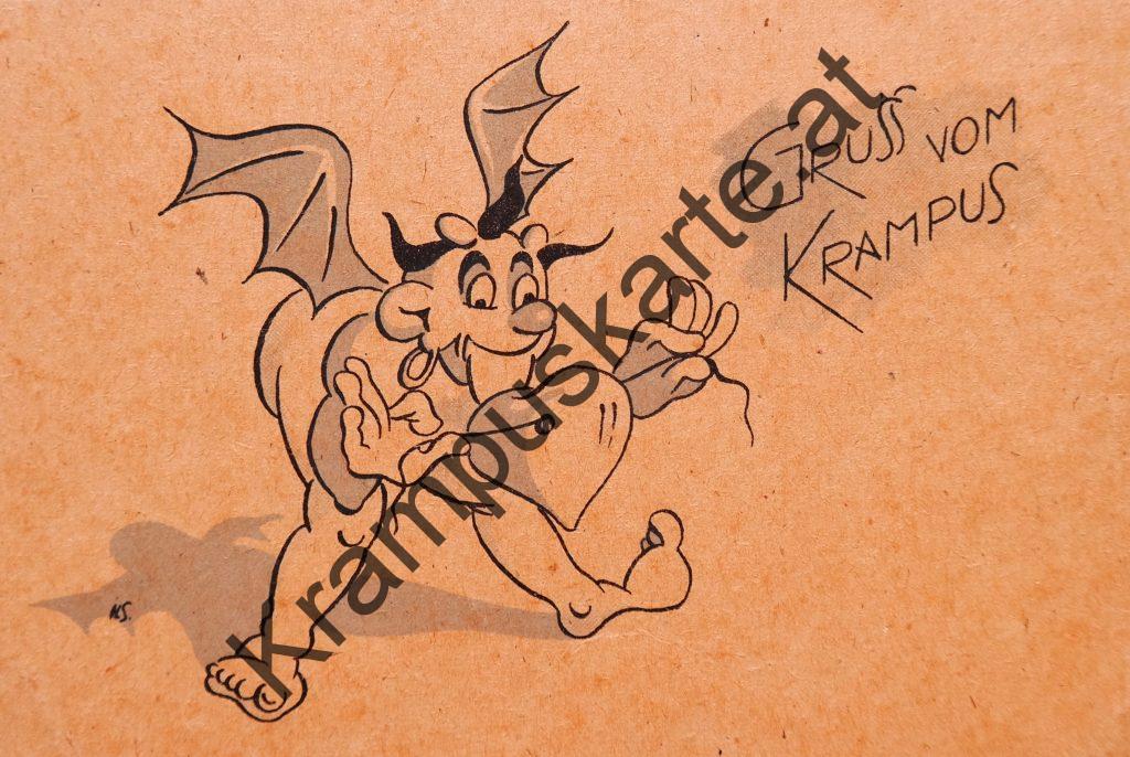 Krampus Teufel Devil Ansichtskarte Grußkarte Krampuskarte Austria 哈施塔特 picture postcard 魔鬼 奥地利 Nikolaus Satan Percht Perchtenlauf Brauchtum