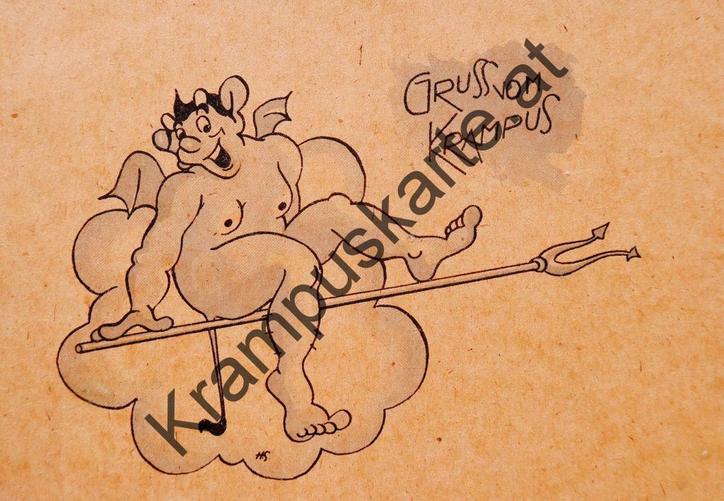 Krampus Teufel Devil Ansichtskarte Grußkarte Krampuskarte Austria 哈施塔特 picture postcard 魔鬼 奥地利 Nikolaus Satan Percht Perchtenlauf Brauchtum