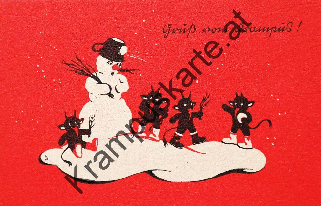 Krampus Teufel Devil Ansichtskarte Grußkarte Krampuskarte Austria 哈施塔特 picture postcard 魔鬼 奥地利 Nikolaus Satan Percht Perchtenlauf Brauchtum