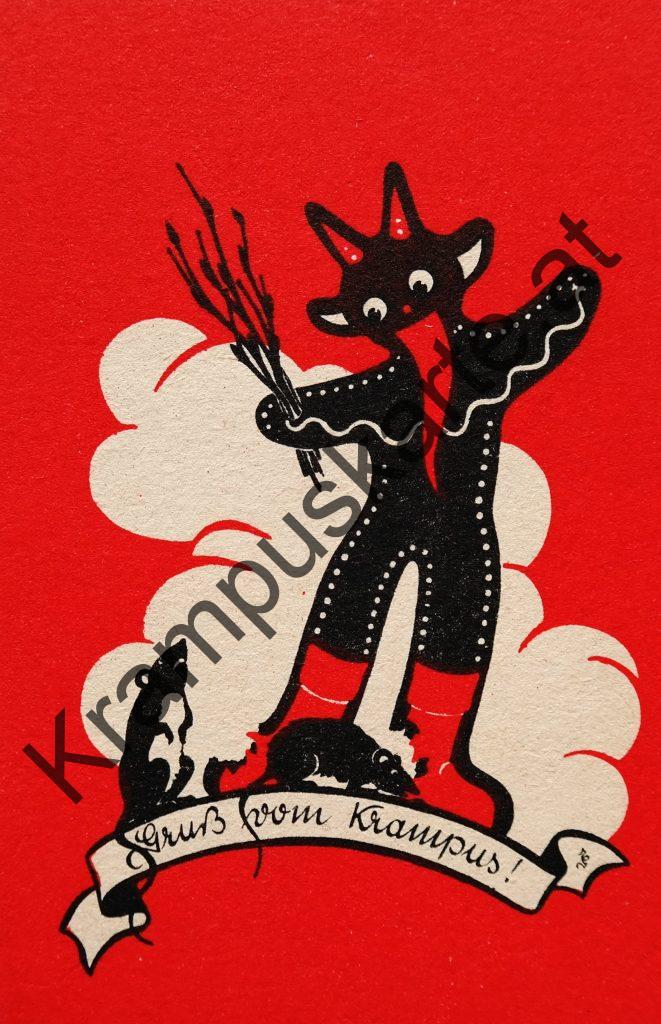 Krampus Teufel Devil Ansichtskarte Grußkarte Krampuskarte Austria 哈施塔特 picture postcard 魔鬼 奥地利 Nikolaus Satan Percht Perchtenlauf Brauchtum
