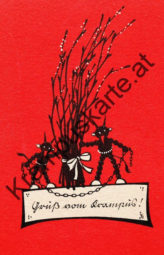 Krampus Teufel Devil Ansichtskarte Grußkarte Krampuskarte Austria 哈施塔特 picture postcard 魔鬼 奥地利 Nikolaus Satan Percht Perchtenlauf Brauchtum