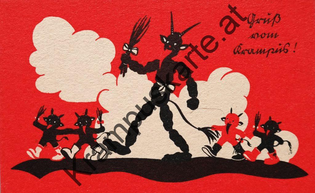 Krampus Teufel Devil Ansichtskarte Grußkarte Krampuskarte Austria 哈施塔特 picture postcard 魔鬼 奥地利 Nikolaus Satan Percht Perchtenlauf Brauchtum