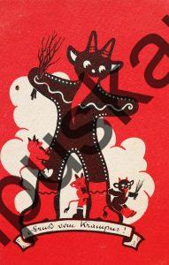 Krampus Teufel Devil Ansichtskarte Grußkarte Krampuskarte Austria 哈施塔特 picture postcard 魔鬼 奥地利 Nikolaus Satan Percht Perchtenlauf Brauchtum