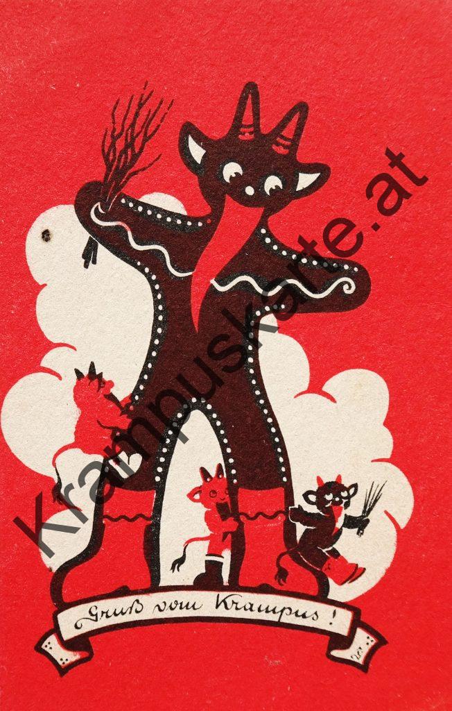 Krampus Teufel Devil Ansichtskarte Grußkarte Krampuskarte Austria 哈施塔特 picture postcard 魔鬼 奥地利 Nikolaus Satan Percht Perchtenlauf Brauchtum