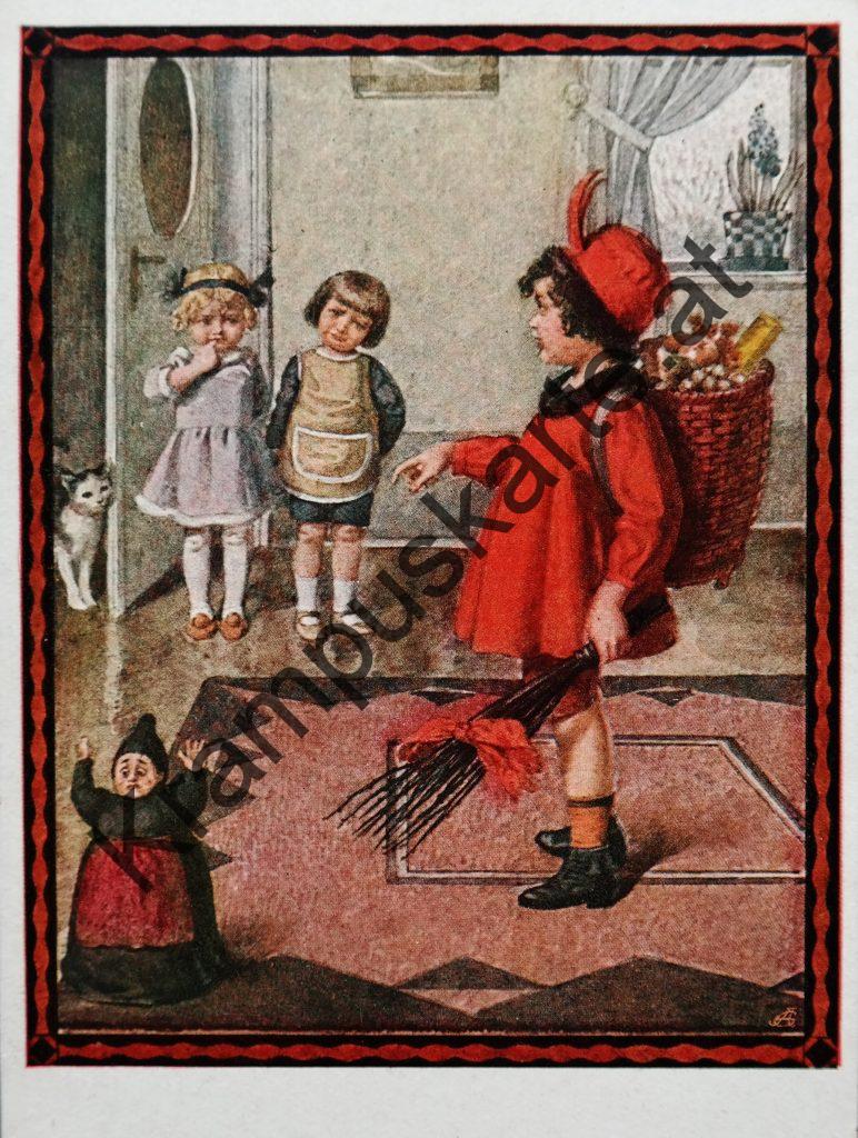 Krampusine Krampus Devil Ansichtskarte picture postcard Krampuskarte Austria 哈施塔特