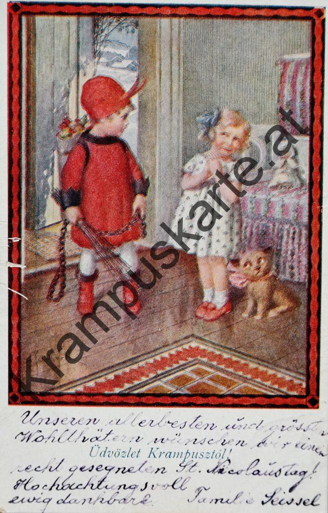 Krampusine Krampus Devil Ansichtskarte picture postcard Krampuskarte Austria 哈施塔特