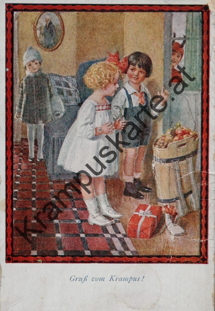 Krampus Teufel Devil Ansichtskarte Grußkarte Krampuskarte Austria 哈施塔特 picture postcard 魔鬼 奥地利