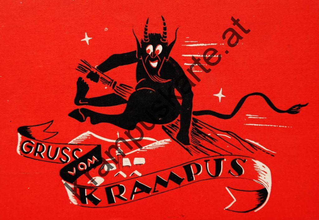 Krampus Teufel Devil Ansichtskarte Grußkarte Krampuskarte Austria 哈施塔特 picture postcard 魔鬼 奥地利 Nikolaus Satan Percht Perchtenlauf Brauchtum
