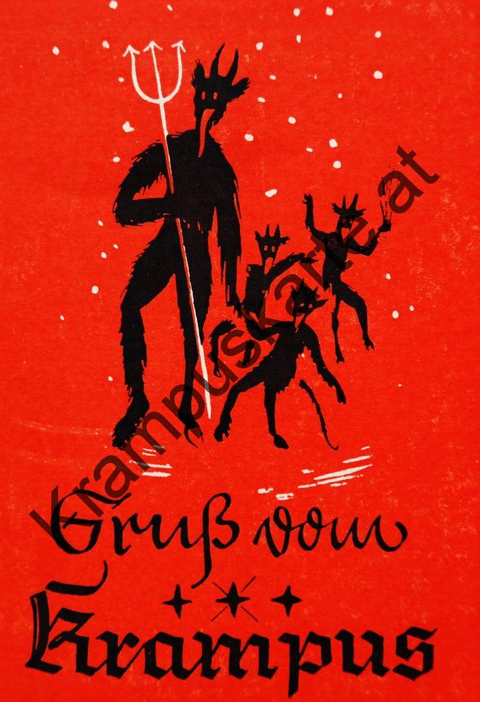 Krampus Teufel Devil Ansichtskarte Grußkarte Krampuskarte Austria 哈施塔特 picture postcard 魔鬼 奥地利 Nikolaus Satan Percht Perchtenlauf Brauchtum