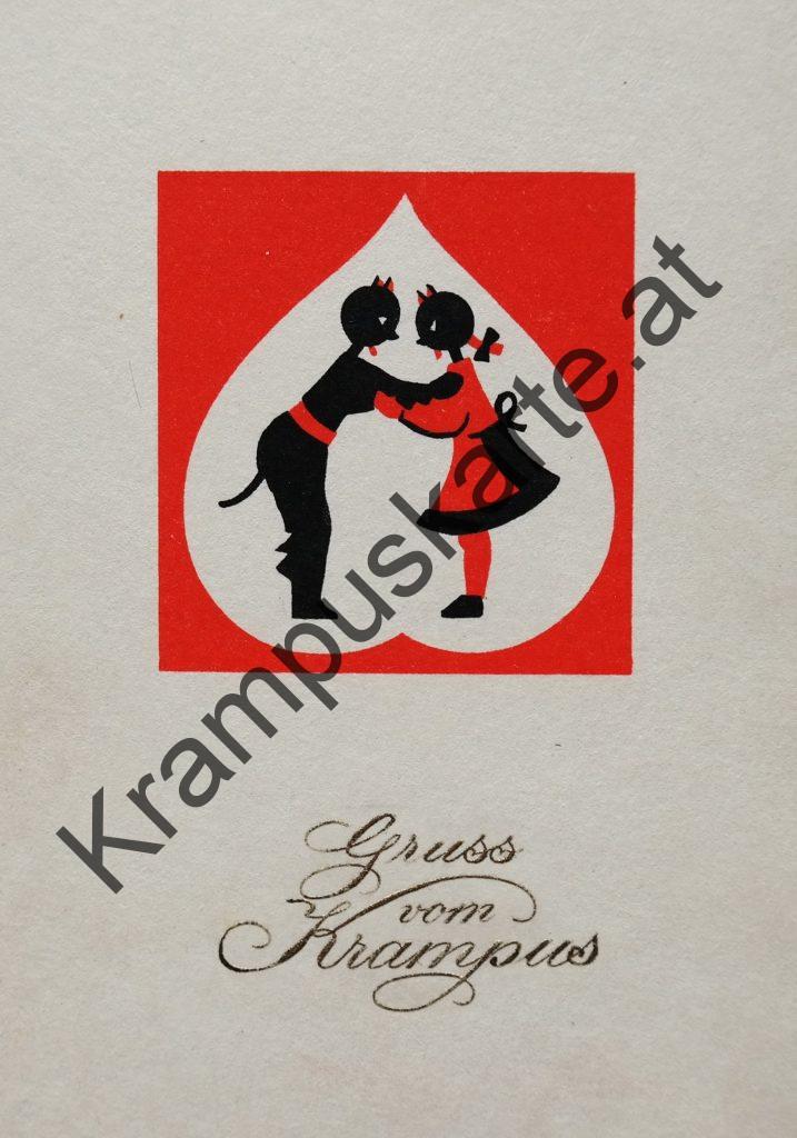 Krampusine Krampus Devil Ansichtskarte picture postcard Krampuskarte Austria 哈施塔特