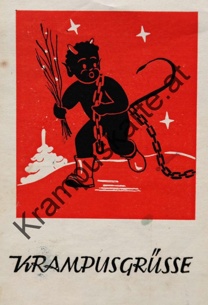 Krampus Teufel Devil Ansichtskarte Grußkarte Krampuskarte Austria 哈施塔特 picture postcard 魔鬼 奥地利 Nikolaus Satan Percht Perchtenlauf Brauchtum