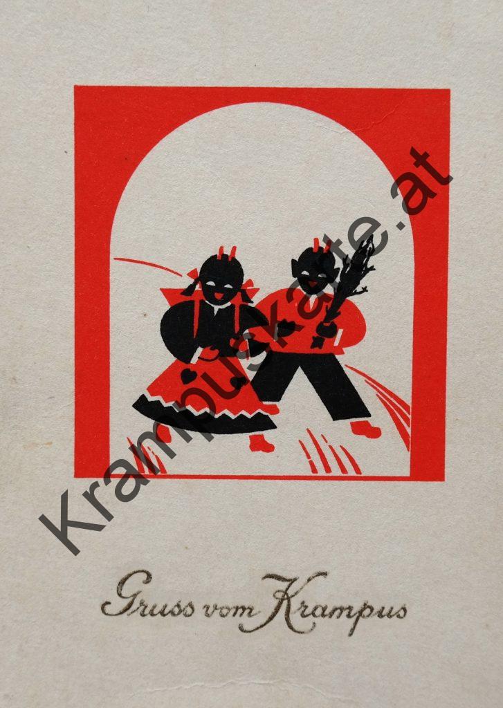 Krampusine Krampus Devil Ansichtskarte picture postcard Krampuskarte Austria 哈施塔特