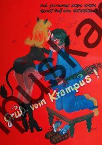 Krampus Teufel Devil Ansichtskarte Grußkarte Krampuskarte Austria 哈施塔特 picture postcard 魔鬼 奥地利 erotic xxx