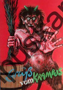 Krampus Teufel Devil Ansichtskarte Grußkarte Krampuskarte Austria 哈施塔特 picture postcard 魔鬼 奥地利 Nikolaus Satan Percht Perchtenlauf Brauchtum