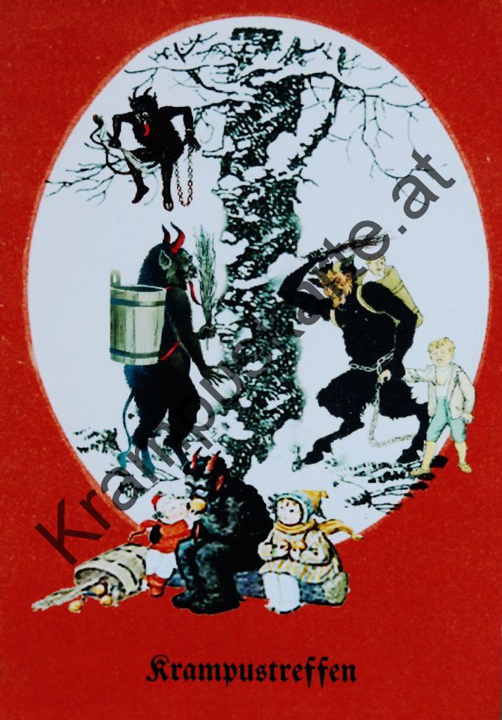 Krampus Teufel Devil Ansichtskarte Grußkarte Krampuskarte Austria 哈施塔特 picture postcard 魔鬼 奥地利